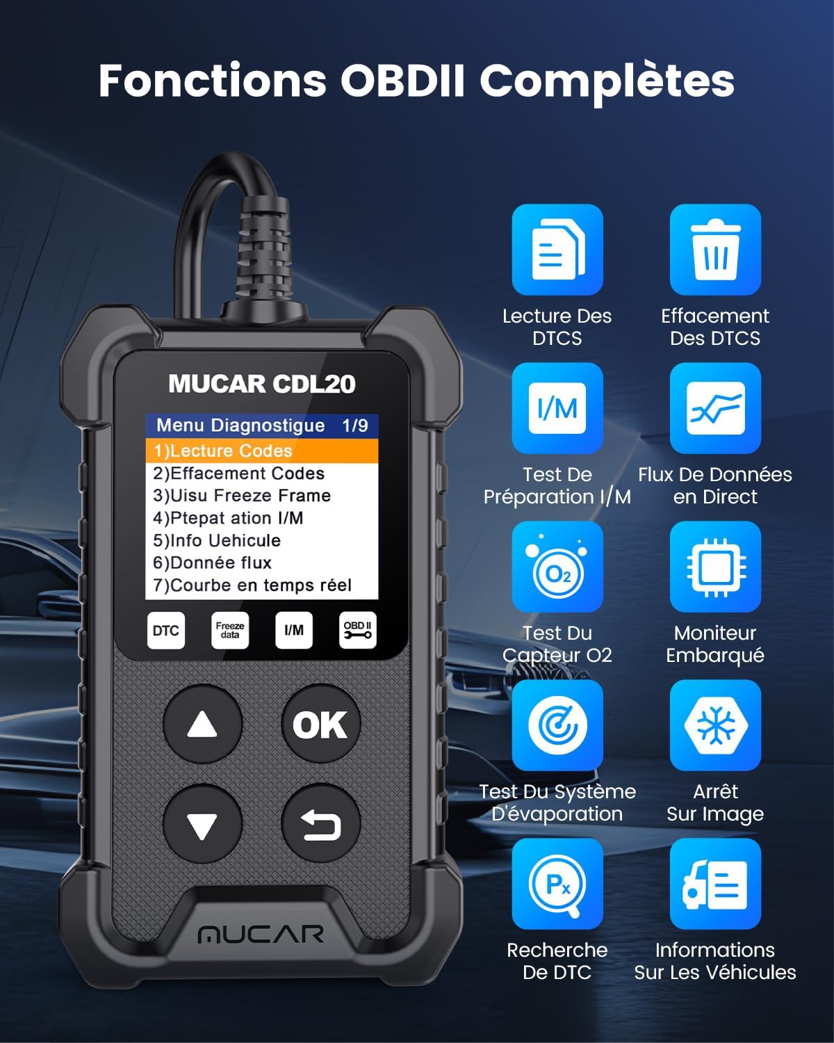Mucar CDL20 OBD2 Valise Diagnostic Auto